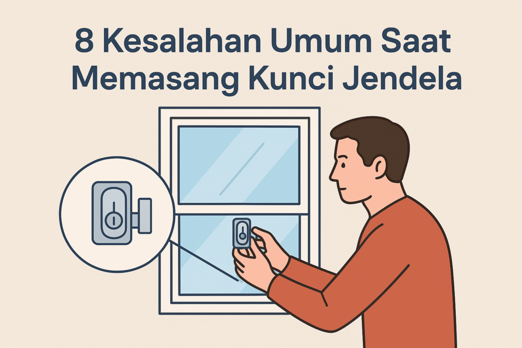 kesalahan memasang kunci jendela